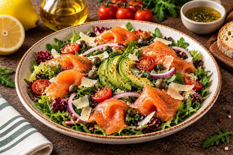 Ensalada de salmón ahumado