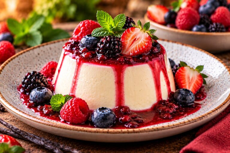 Panna Cotta con Frutos del Bosque