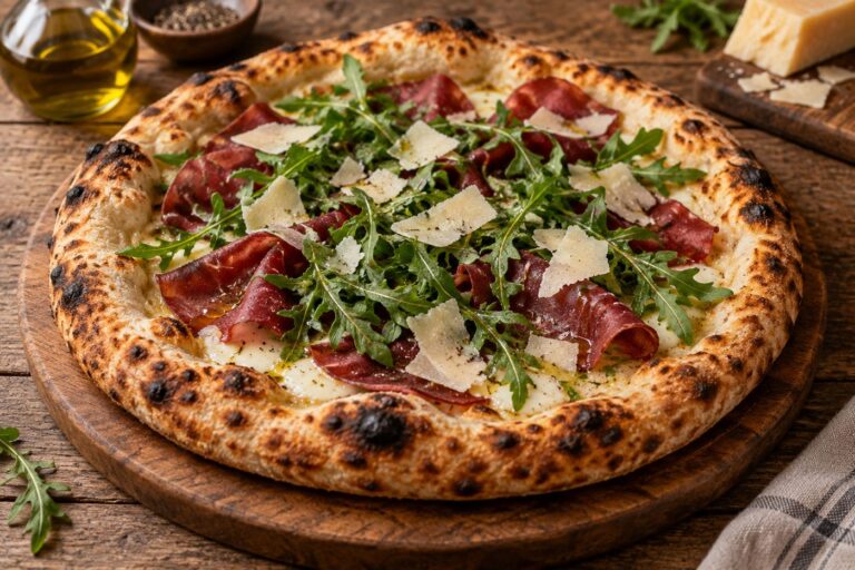 Pizza Bresaola, Rúcula y Parmesano